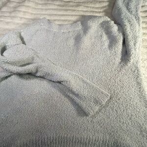 Stars Above Gray Crew Neck Sweater Plush Cozy Warm